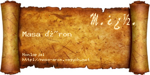 Masa Áron névjegykártya